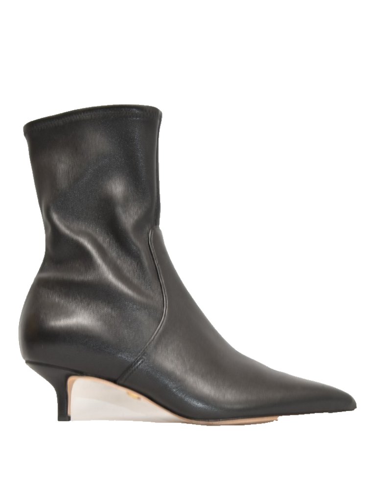 New! Veronica Beard Lisa 45 Stretch Kitten Heel Bootie Black Leather Sz 8m Dd555
